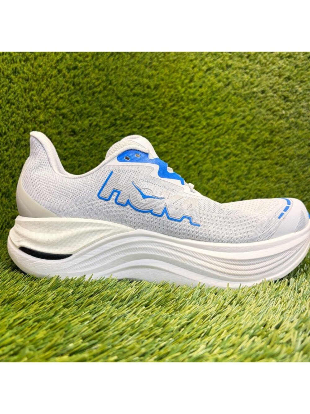 Hoka One One Skyward X Mens Size 10 White Blue Athletic Running Shoes Sneakers